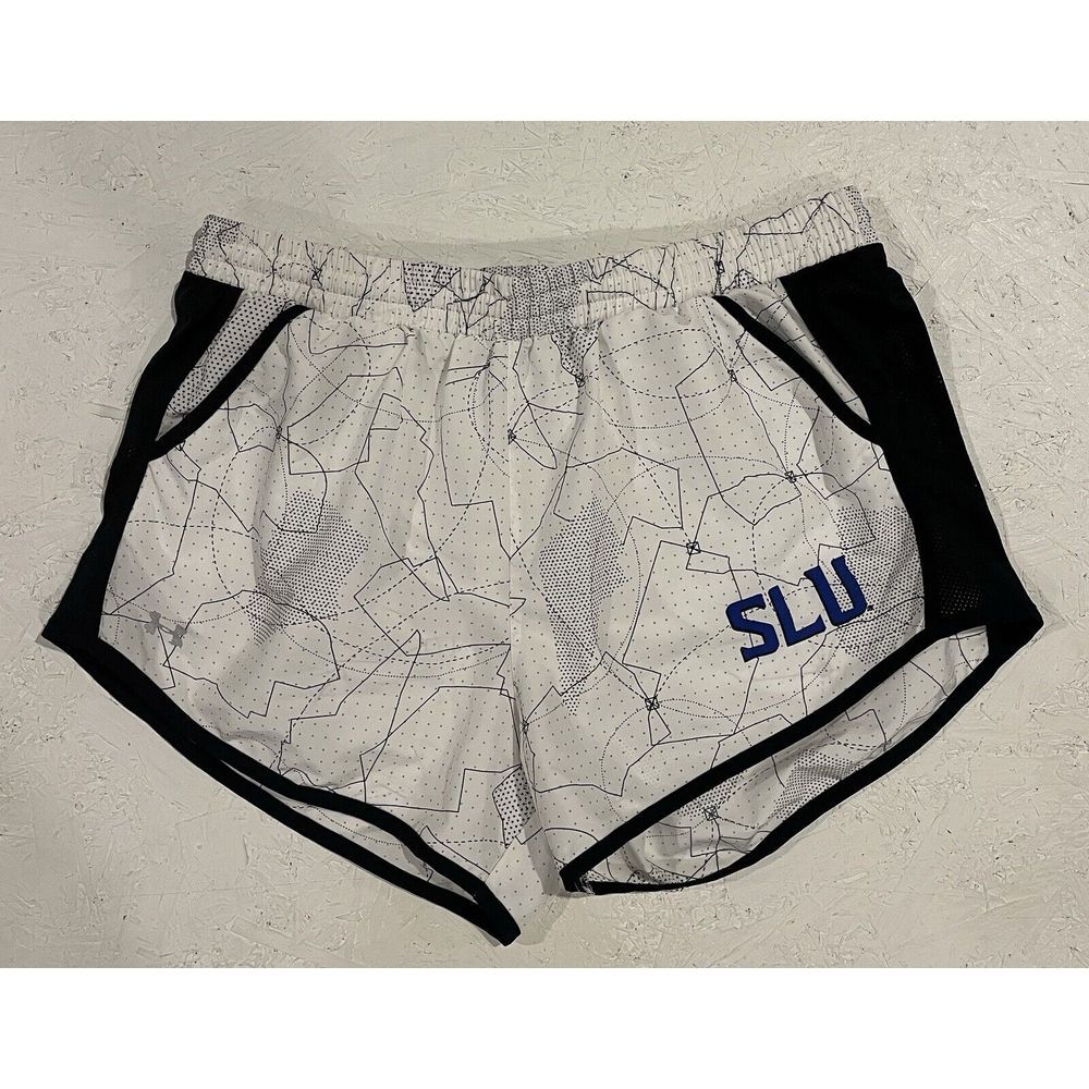 Under Armour Heat Gear Running Shorts Womens L‎ Saint Louis University SLU White